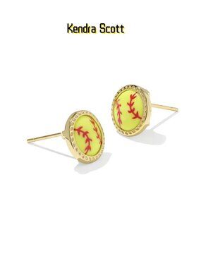 Softball Gold Stud Earrings